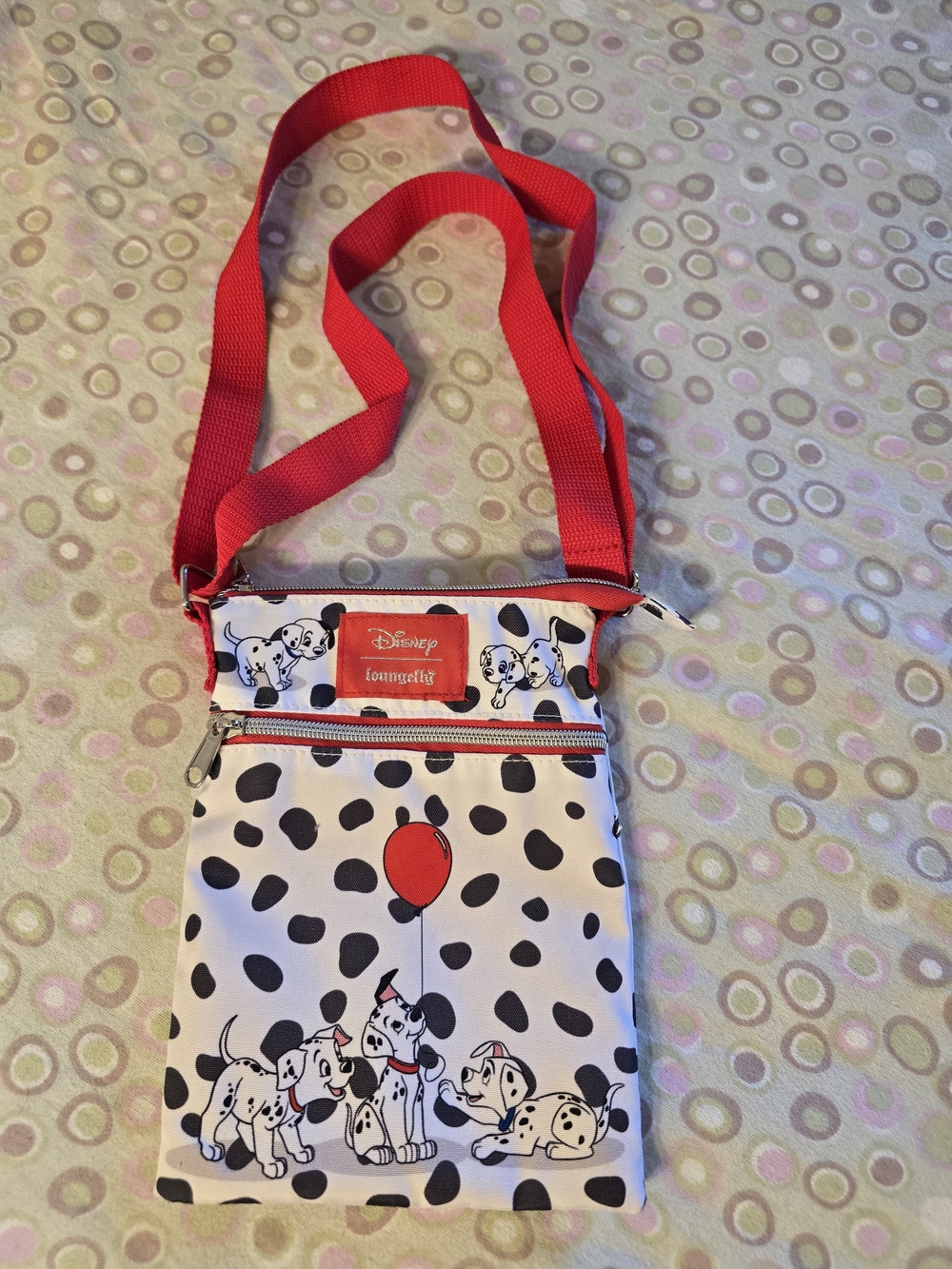 Loungefly Red, Black & White Disney 101 Dalmatians Crossbody Bag